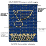st louis blues brick grid blue quilt blanket best selling