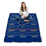 st louis blues handdrawn stripes blue quilt blanket best selling