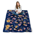st louis blues hibiscus foliage blue quilt blanket best selling