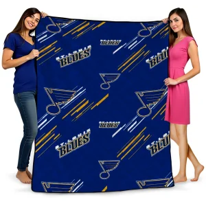 st louis blues sketch lines blue quilt blanket best selling
