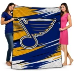 st louis blues wild lines blue white quilt blanket best selling