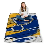 st louis blues wild lines blue white quilt blanket best selling