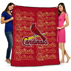 st louis cardinals bold red quilt blanket best selling