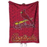 st louis cardinals brick grid red quilt blanket best selling