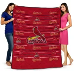 st louis cardinals handdrawn stripes red quilt blanket best selling