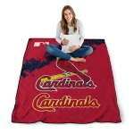st louis cardinals league patch red quilt blanket best selling
