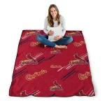 st louis cardinals sketch lines red quilt blanket best selling