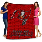 tampa bay buccaneers brick grid red quilt blanket best selling