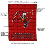 tampa bay buccaneers brick grid red quilt blanket best selling