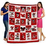 tampa bay buccaneers mickey pattern red white quilt blanket best selling