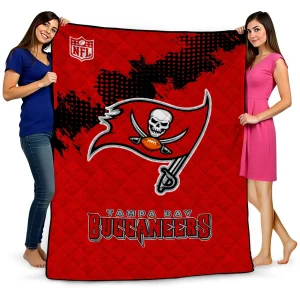 tampa bay buccaneers shield badge red quilt blanket best selling