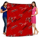 tampa bay buccaneers sketch lines red quilt blanket best selling