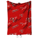 tampa bay buccaneers sketch lines red quilt blanket best selling