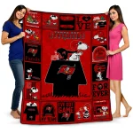 tampa bay buccaneers snoopy love red quilt blanket best selling