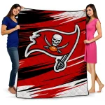 tampa bay buccaneers wild lines red white quilt blanket best selling