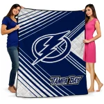 tampa bay lightning arrow layers blue quilt blanket best selling