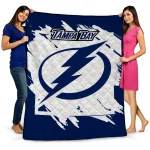 tampa bay lightning block border blue quilt blanket best selling