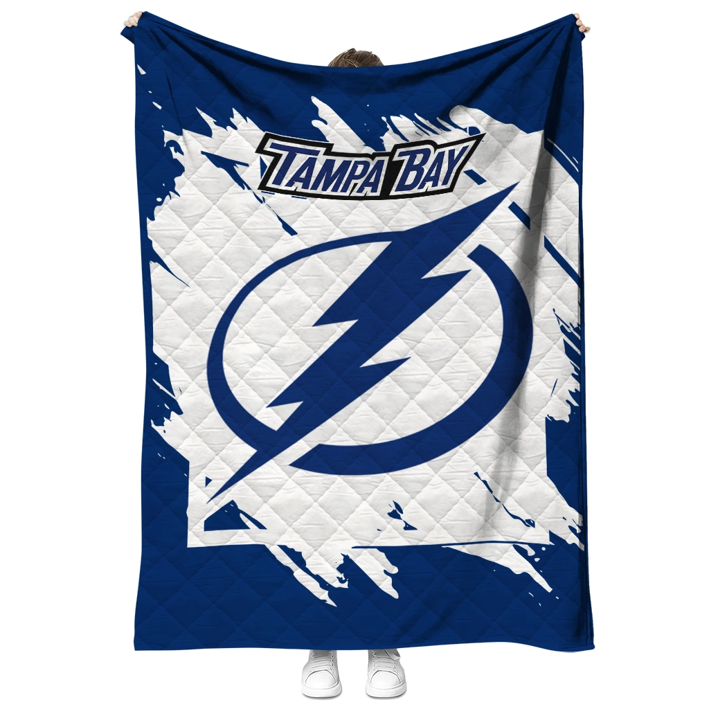 tampa bay lightning block border blue quilt blanket fashion forward