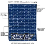 tampa bay lightning brick grid blue quilt blanket best selling