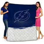 tampa bay lightning dot illusion blue quilt blanket best selling