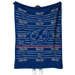 tampa bay lightning handdrawn stripes blue quilt blanket best selling