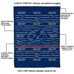 tampa bay lightning handdrawn stripes blue quilt blanket best selling
