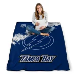 tampa bay lightning nhl shield blue quilt blanket best selling