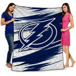 tampa bay lightning wild lines blue white quilt blanket best selling