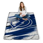 tampa bay lightning wild lines blue white quilt blanket best selling