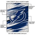 tampa bay lightning wild lines blue white quilt blanket best selling