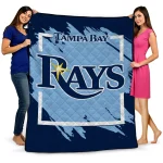 tampa bay rays block border navy quilt blanket best selling