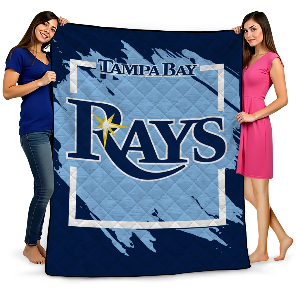 tampa bay rays block border navy quilt blanket best selling