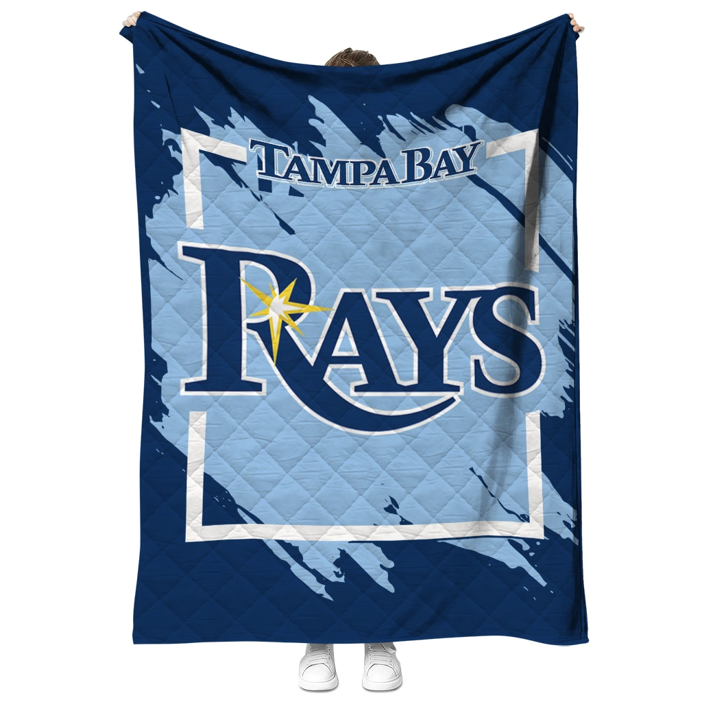 tampa bay rays block border navy quilt blanket fashion forward