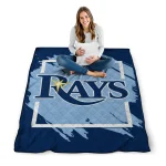 tampa bay rays block border navy quilt blanket best selling