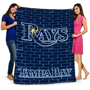 tampa bay rays brick grid navy quilt blanket best selling