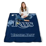 tampa bay rays league patch navy quilt blanket best selling