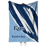 tampa bay rays stroke art navy white quilt blanket best selling