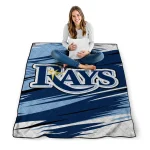 tampa bay rays wild lines navy white quilt blanket best selling