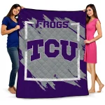 TCU Horned Frogs Block Border Purple Quilt Blanket 1 tcu horned frogs block border purple quilt blanket best selling
