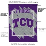 tcu horned frogs block border purple quilt blanket best selling