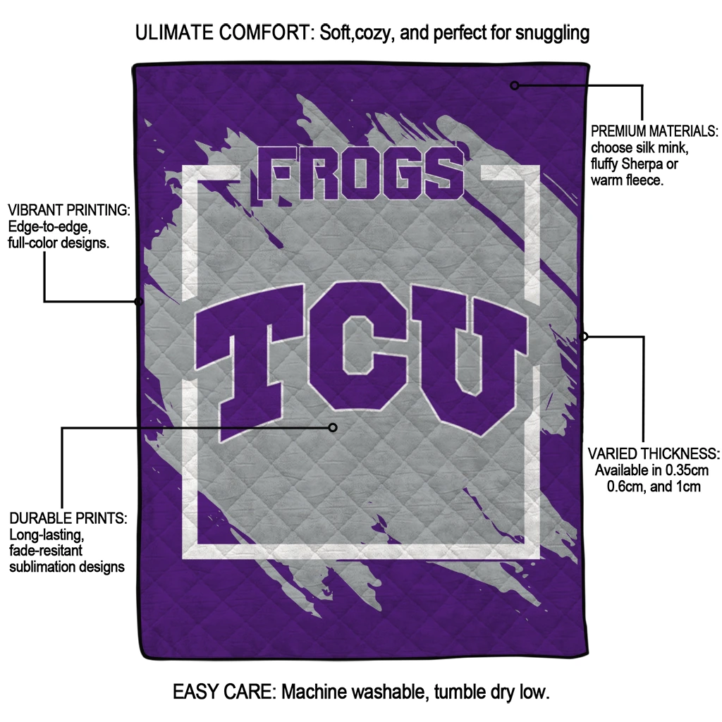 tcu horned frogs block border purple quilt blanket latest model tcu horned frogs block border purple quilt blanket latest model