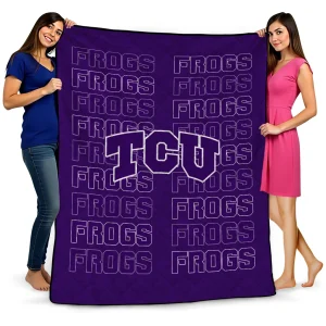 tcu horned frogs bold red purple quilt blanket best selling