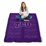 tcu horned frogs bold red purple quilt blanket best selling