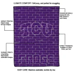 tcu horned frogs brick grid purple quilt blanket best selling