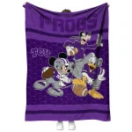 tcu horned frogs disney football purple quilt blanket best selling