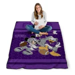 tcu horned frogs disney football purple quilt blanket best selling