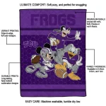 tcu horned frogs disney football purple quilt blanket best selling