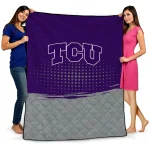 tcu horned frogs dot illusion purple quilt blanket best selling