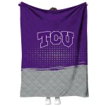 tcu horned frogs dot illusion purple quilt blanket best selling