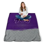 tcu horned frogs dot illusion purple quilt blanket best selling